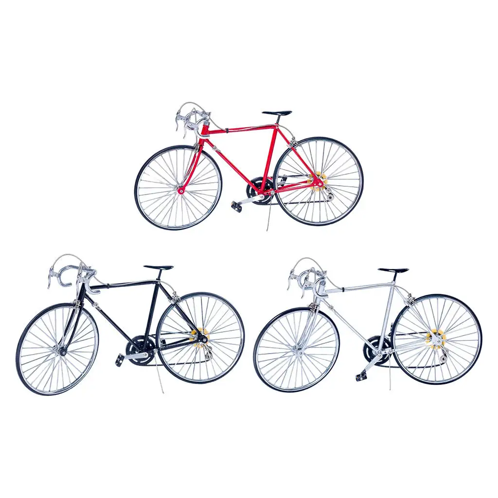 Classic 1/6 Diecast Alloy Bicycle Model Metal DIY Kit Figures Toy Living Room Office Desktop Decoration Crafts for Boys Girls