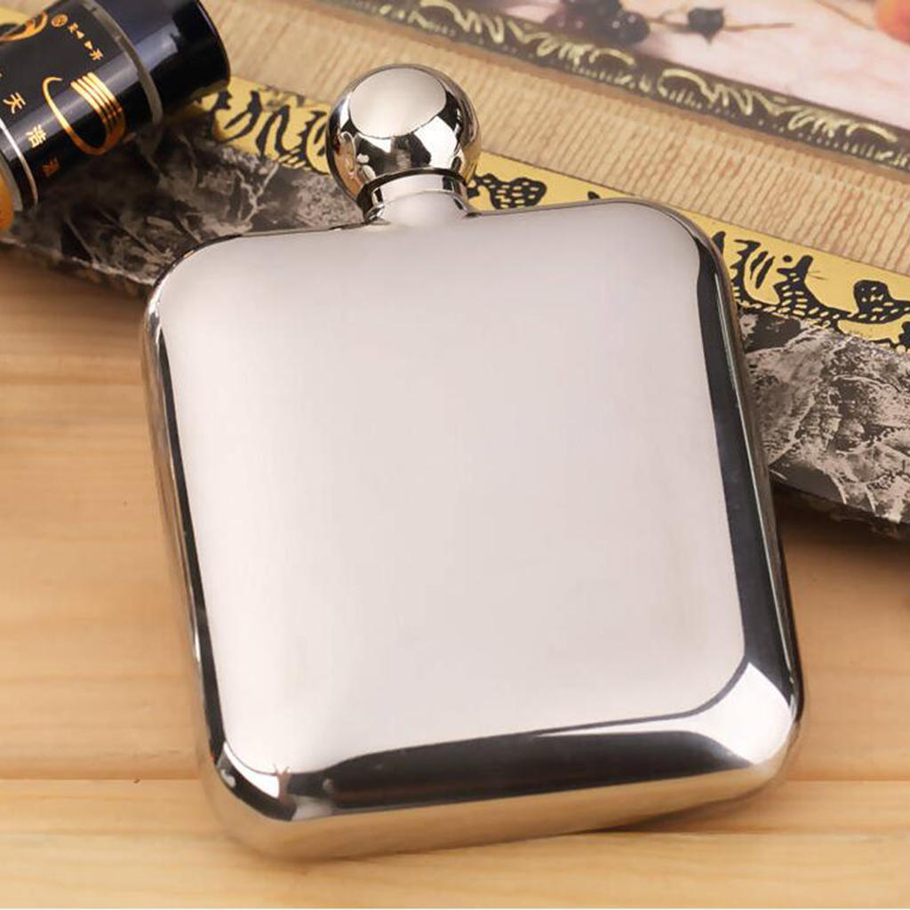 6oz Stainless Steel  Hip Flask Alcohol  Liquor Screw Cap&Funnel