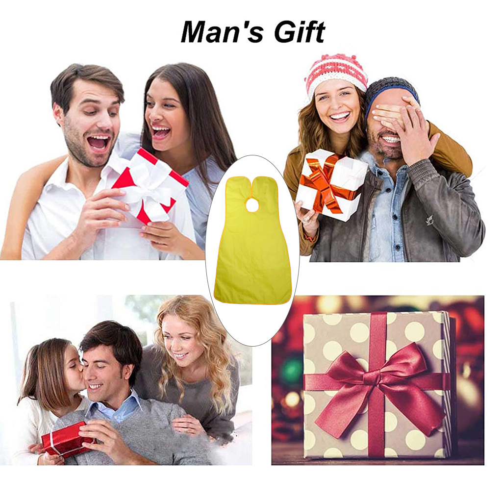 Beard Apron, Lightweight Men Shaving Cape with Two Suction Cups, Gather Cloth for Hair Clippings Grooming Trimming Cape Catcher
