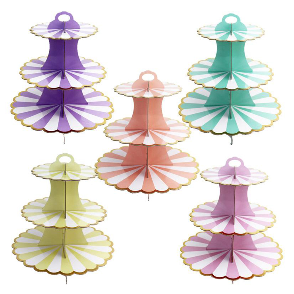 3 Tier Cupcake Stand Cake Dessert Macaron Food Display Tower Holder Receptions Kids Party
