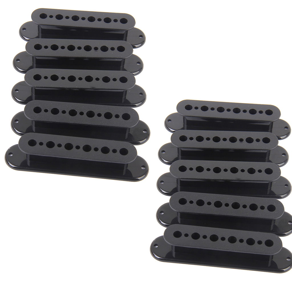 Plastic Guitar Pickup Bobbins 48mm Pole Spacing Guitar Accs Set Of 10 Black