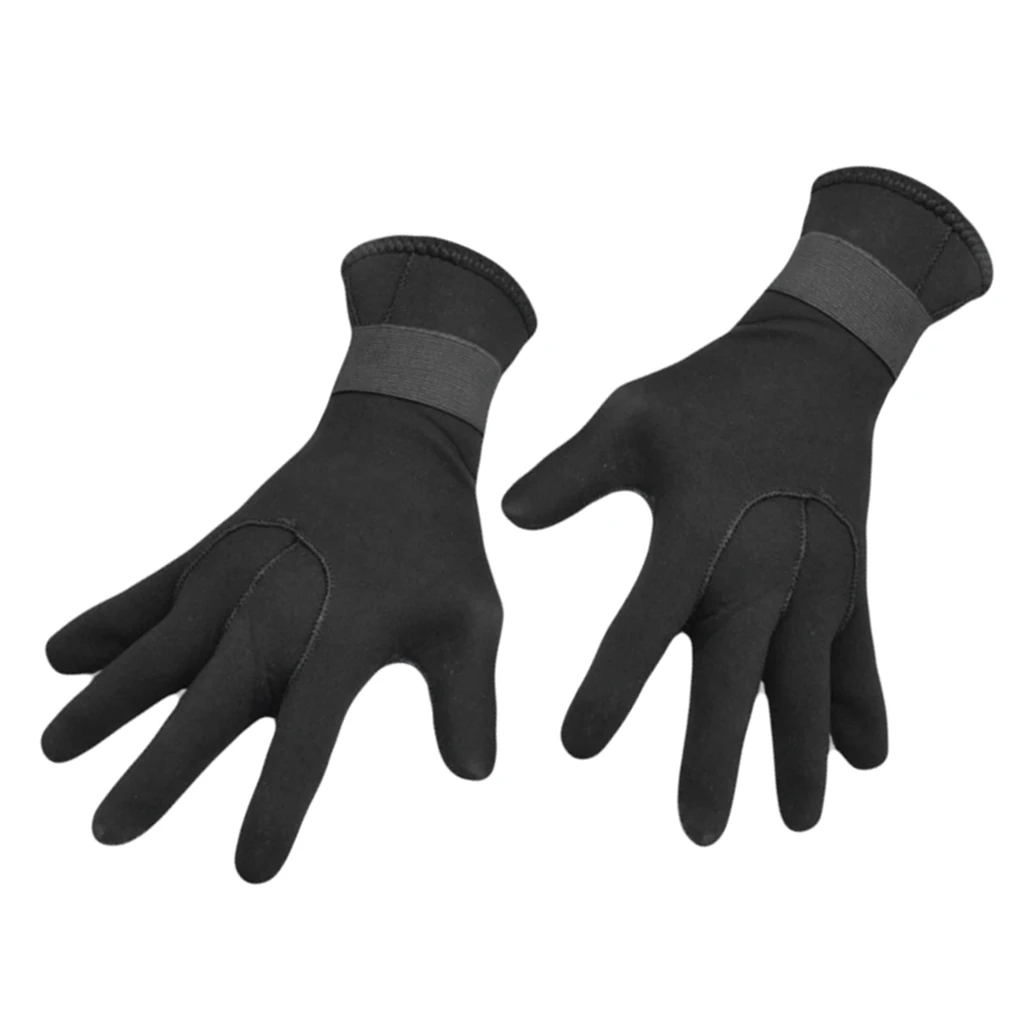 3mm Neoprene Diving Gloves Five Finger Thermal Snorkeling Wetsuit Glove Mitt Adjustable Boating Gloves for Unisex Adult Kids