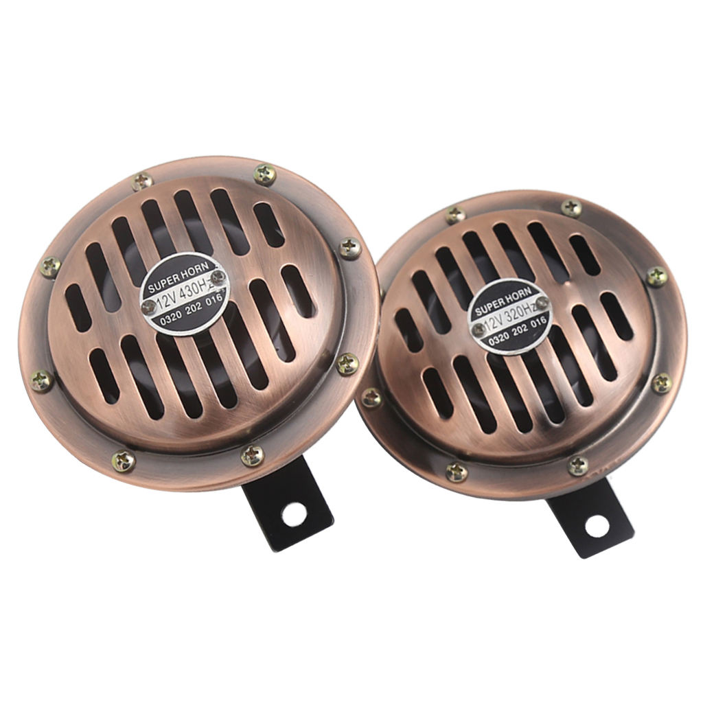 Car Motorcycle Siren Dual  Electric Pump Loud Air Horn 335HZ 110DB Black