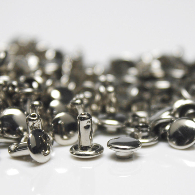 100sets 6mm 8mm Metall Doppel Kappe Nieten Nieten Runde Niet Für DIY Leder Handwerk Tasche Gürtel Kleidungsstücke hut Schuhe Haustier Kragen Dekor – Detail 5