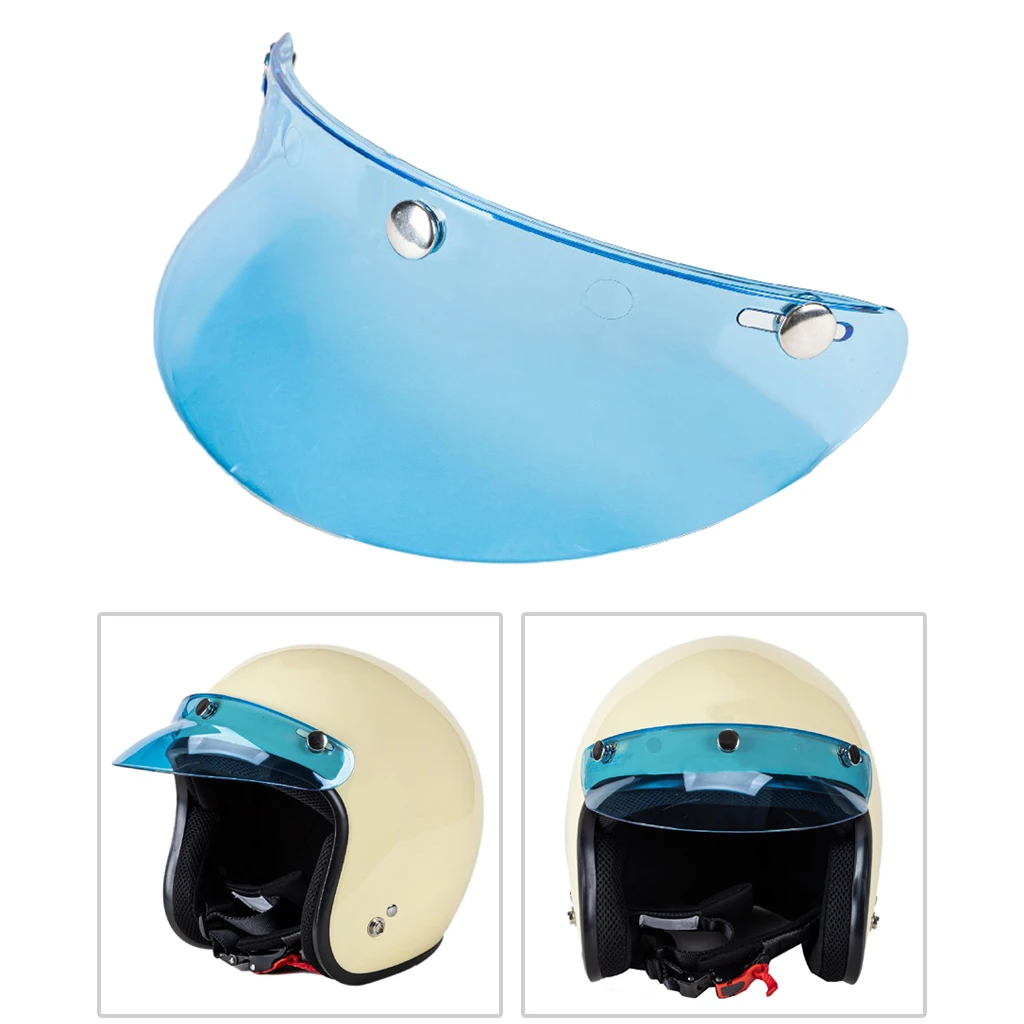Universal 3-Snap Motorcycle Helmet Peak Open Face Sun Shade Visor Shield,15cm x 5cm