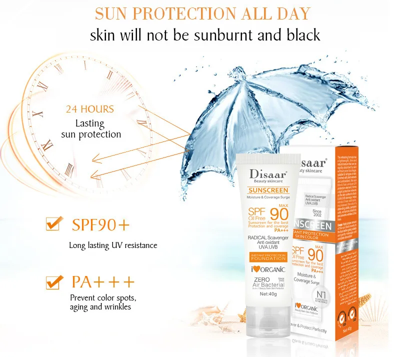40g DISSAR Anti-UV Skin Moisturizing and Whitening Body SPA Sunscreen Facial Care