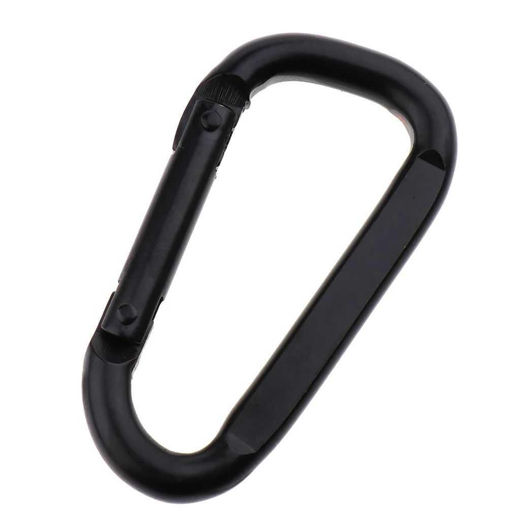 Lightweight D Shaped Key Clip Wear Resistant Carabiner Keyring with Snap Hook Lock