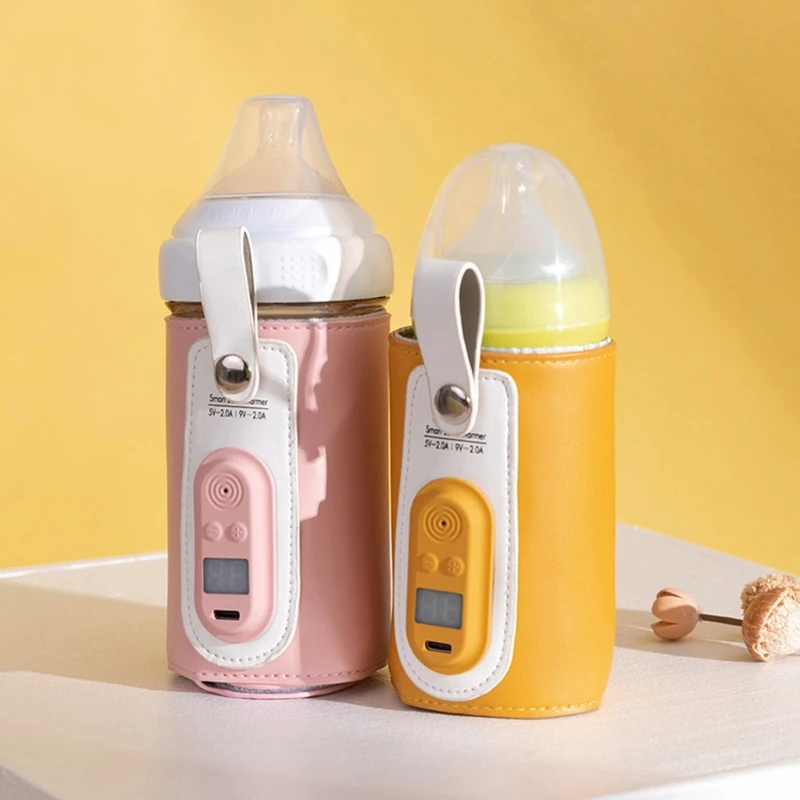 1Pc Portable USB baby milk water bottle warmer heater insulated bag coversYLW 