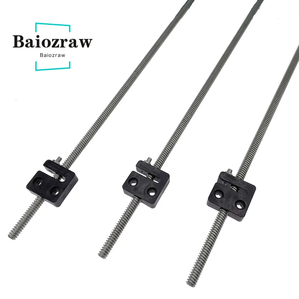 Baiozraw 3PCS TR8*4 Custom Metric Acme Lead Screw 380mm 480mm 580mm with Anti-Backlash Nut Block for Rat Rig V-Core 3 canon print head