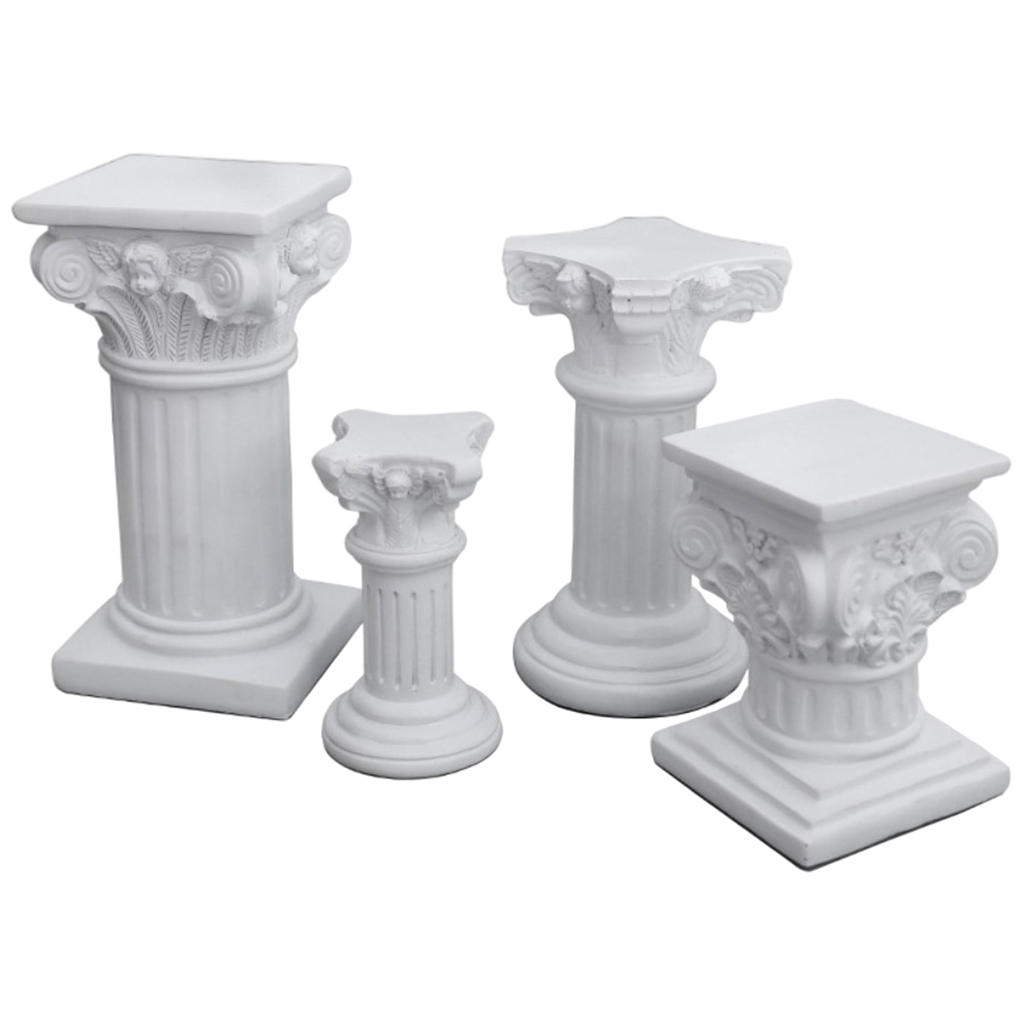 Creative Roman Pillar Statue Resin Pedestal Candlestick Candelabra Stand Sculpture Indoor Dinning Room Decor