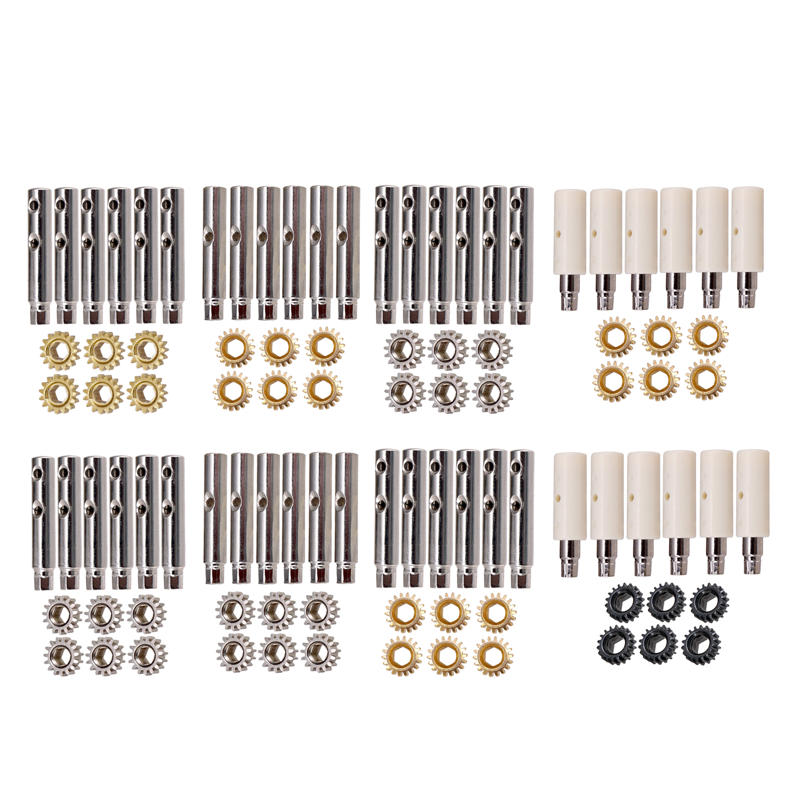 6pcs Hexagonal Open Gear Tuners Tuning Pegs Machine Heads Mount Hex Hole 1/18 1/15 Gears and Legs for Guitar Instruments