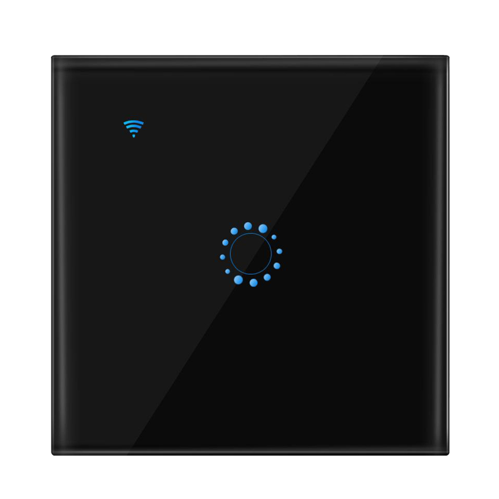 Black WiFi Smart Wall Touch Light Switch Glass Panel APP Provides Control from
