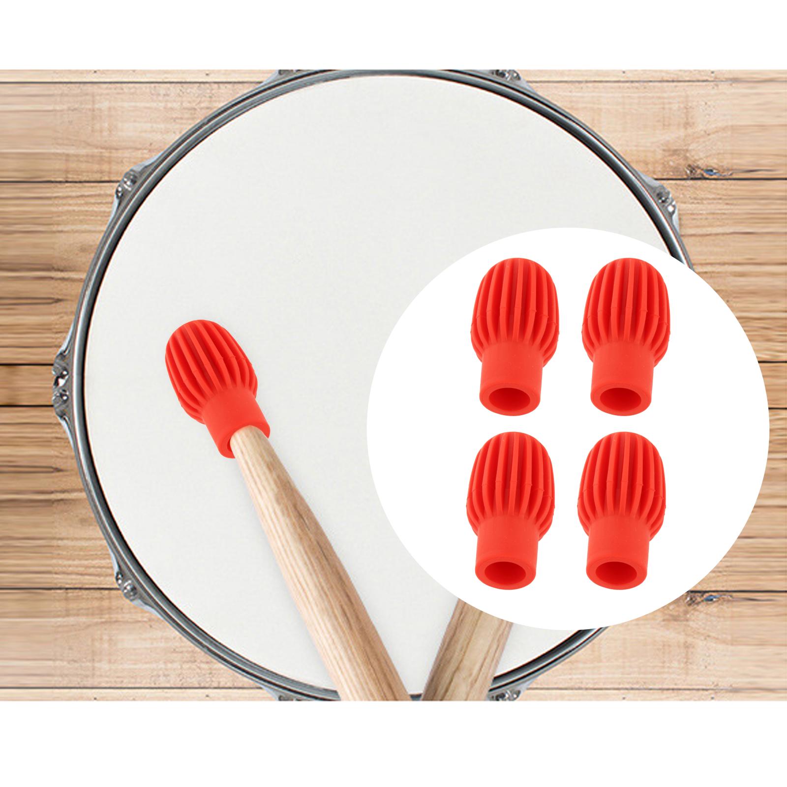 Mute Drum Dampener 4 PCS Kids Gift Mute Drum Replacement Parts Silicone Drum Stick Head Drumstick Silent