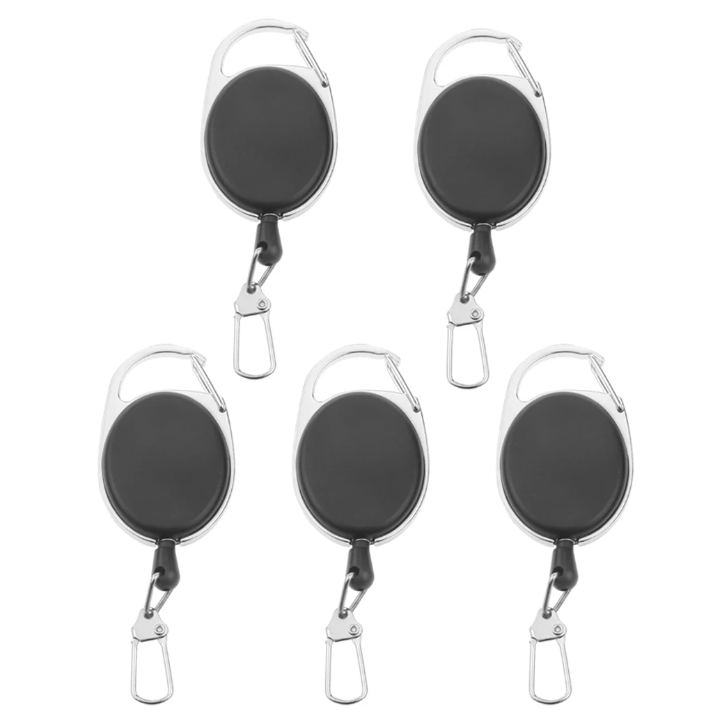 5pcs Retractable And Extendable Keychain, Multifunctional Snap Key Holder