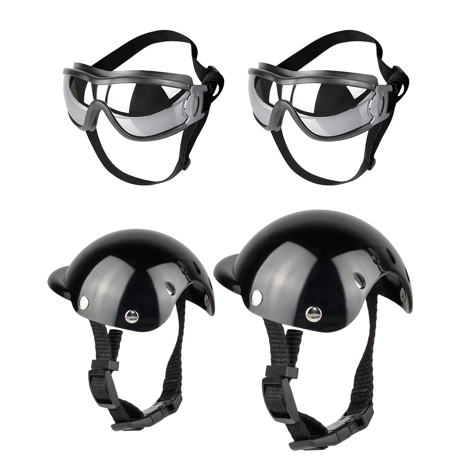 Funny Pet Hat Dog Helmet with Sunglasses Motorcycle ABS Caps For Small Dogs French Bulldog Accessories Birthday Party Costumes