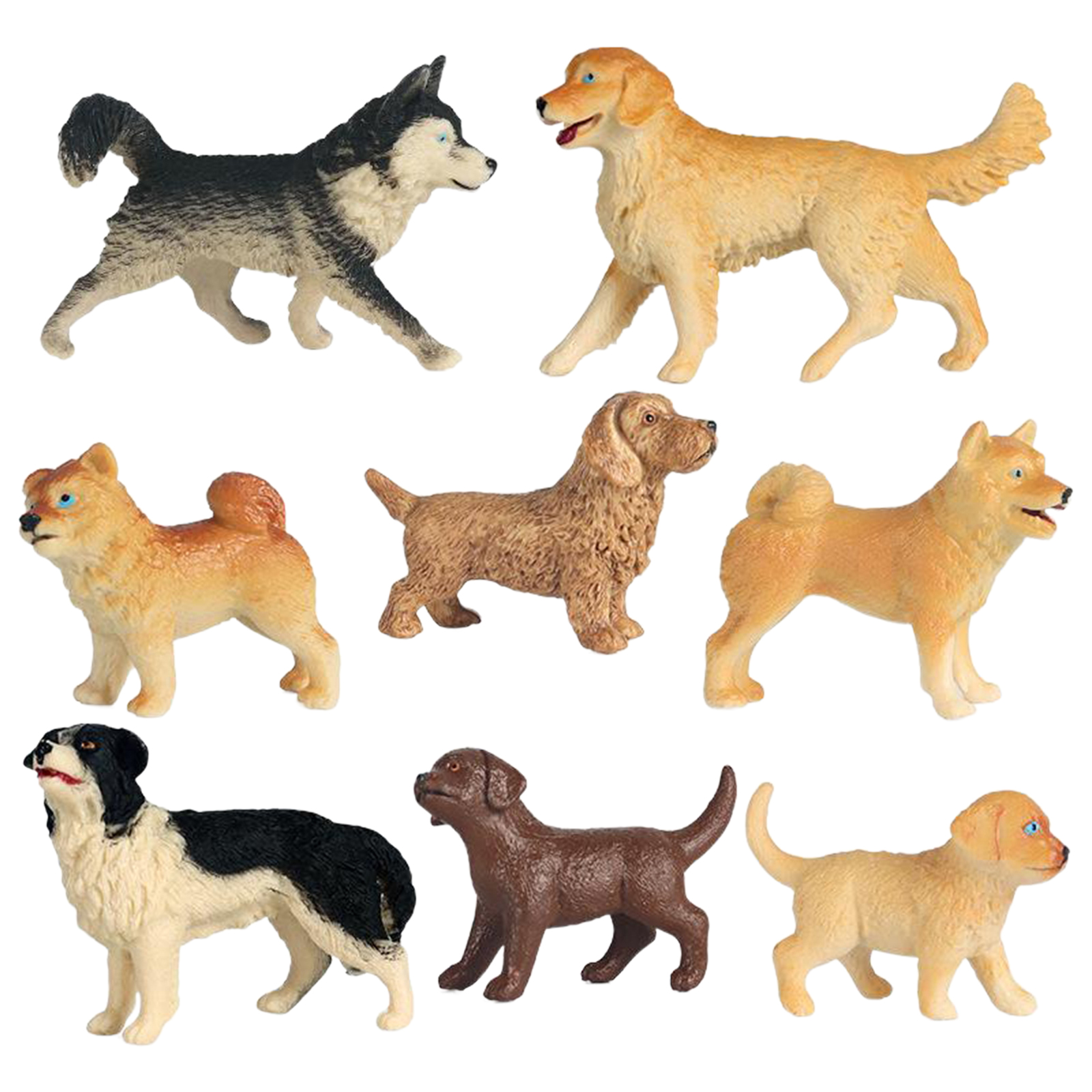 Solid Plastic Simulated Dog Model Decor Toy Figurine Ornaments From