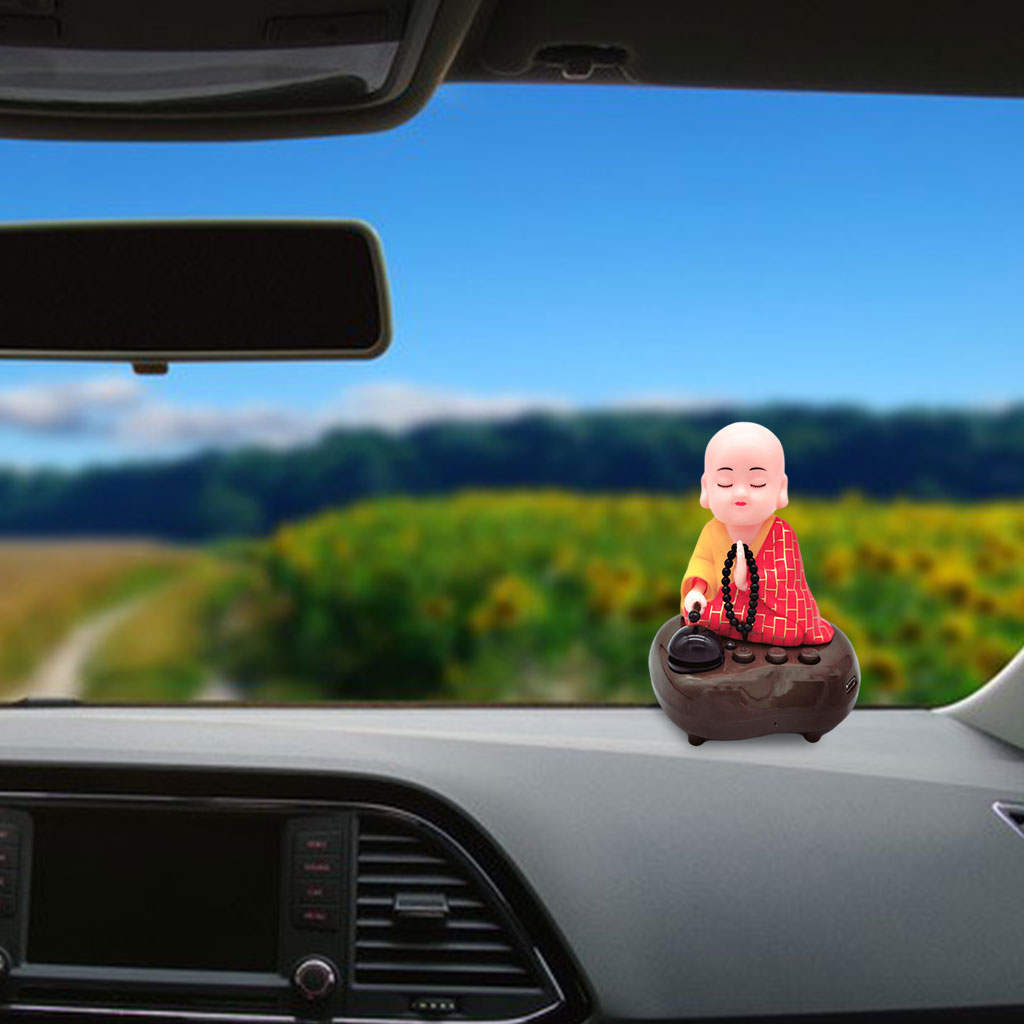 Resin Shaking Head Monk Desk Decoration Home Decor Kids Gift USB Powered Desktop Decor Home Office Desk Car Ornament