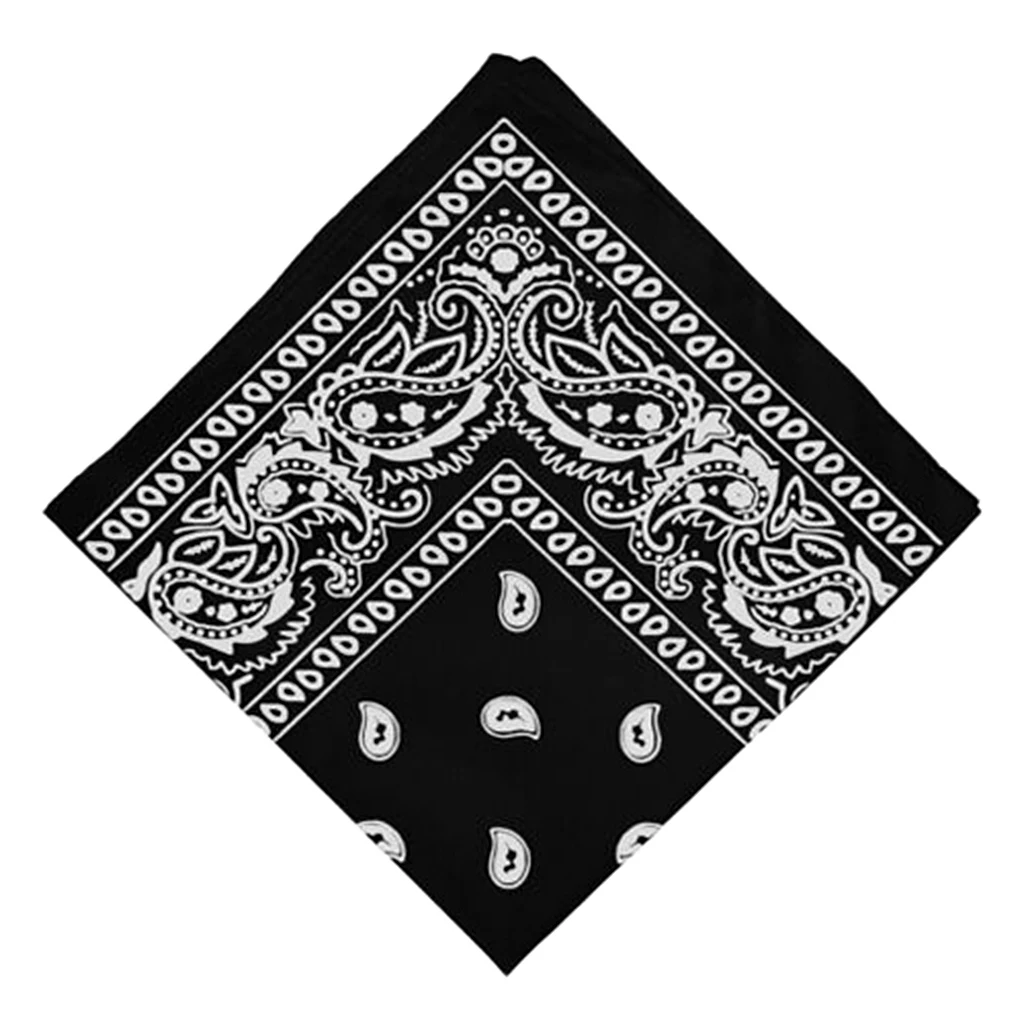 Women Men Cotton Double Sided Print Bandana Scarf Head Wrap Neck Kerchief