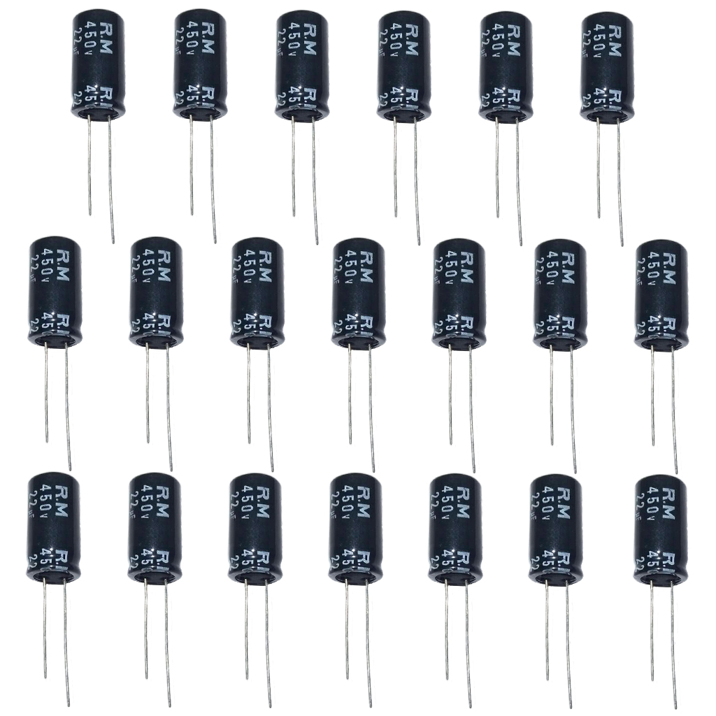 20x Aluminum Electrolytic Capacitor 85 Degree Polarized Capacitors 22uf 450V Fit for Tube Amplifier Car Vehicle