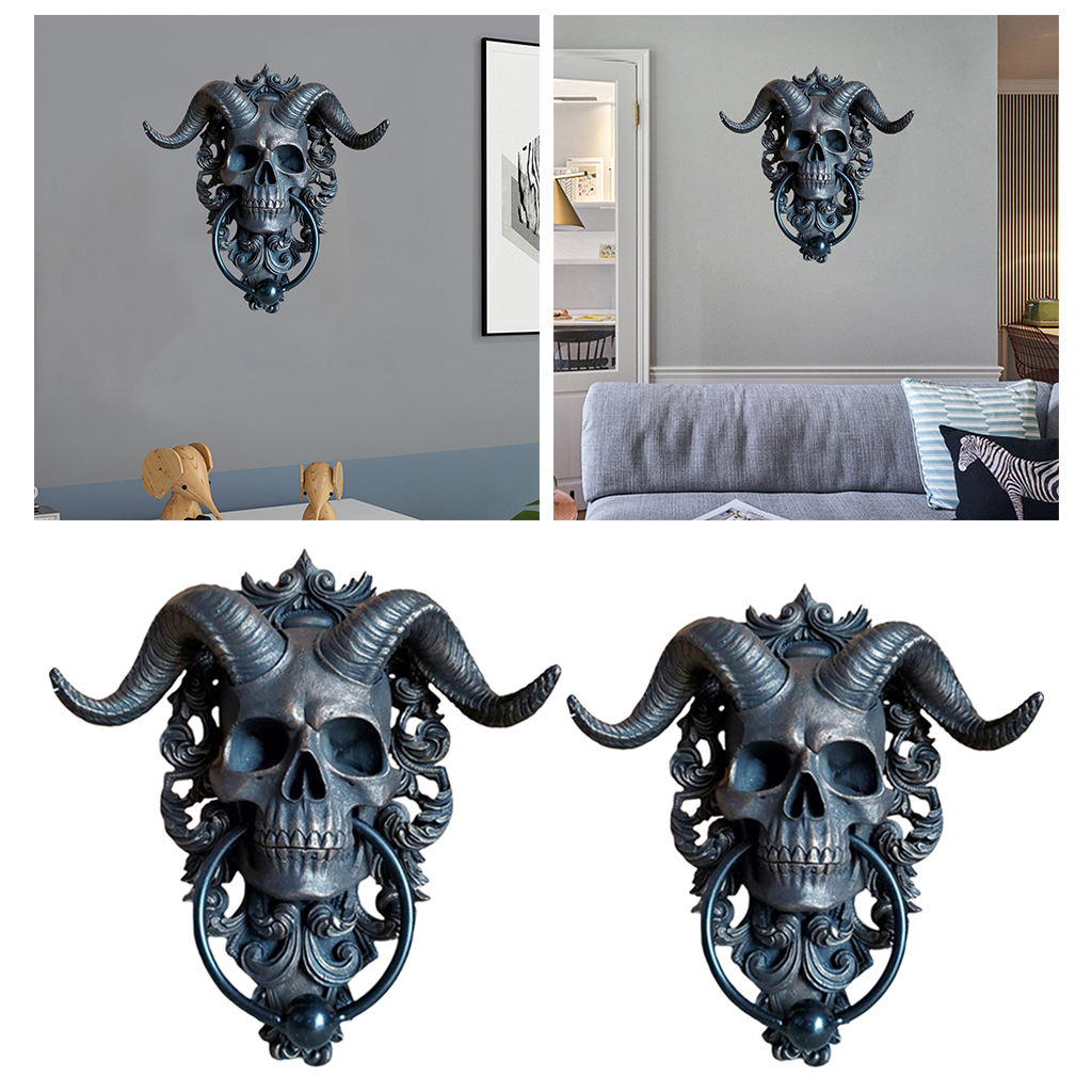 Wall Mount Animal Skull Ornament Sheep Resin Skull Head Hanging Sculpture