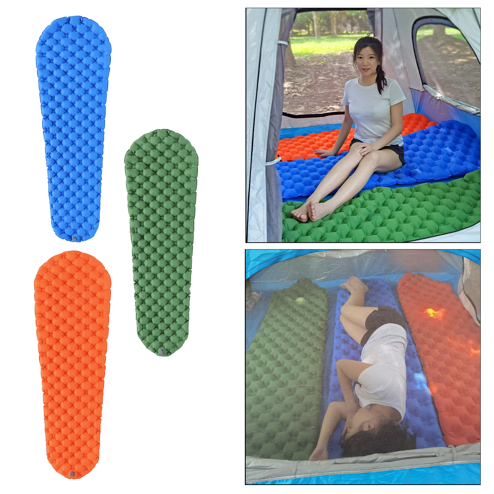 Portable Inflatable Sleeping Mat, Compact Camping Mat Sleep Pad Air Bed for Backpacking, Hiking, Picnic Tent Sleep Bag