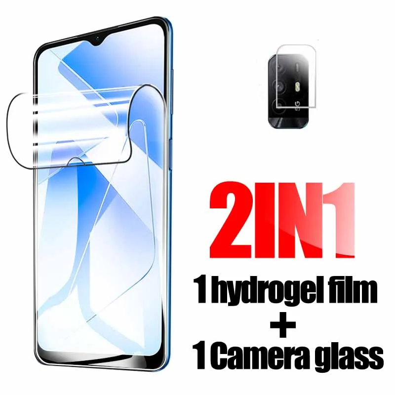4in1 Hydrogel Film Screen Protector for Oppo A55 5G A53S  A54 A15 A73 A93 A52 A72 A92 A94 5G  A92S 4G Soft Protect Camera Glas iphone screen protector