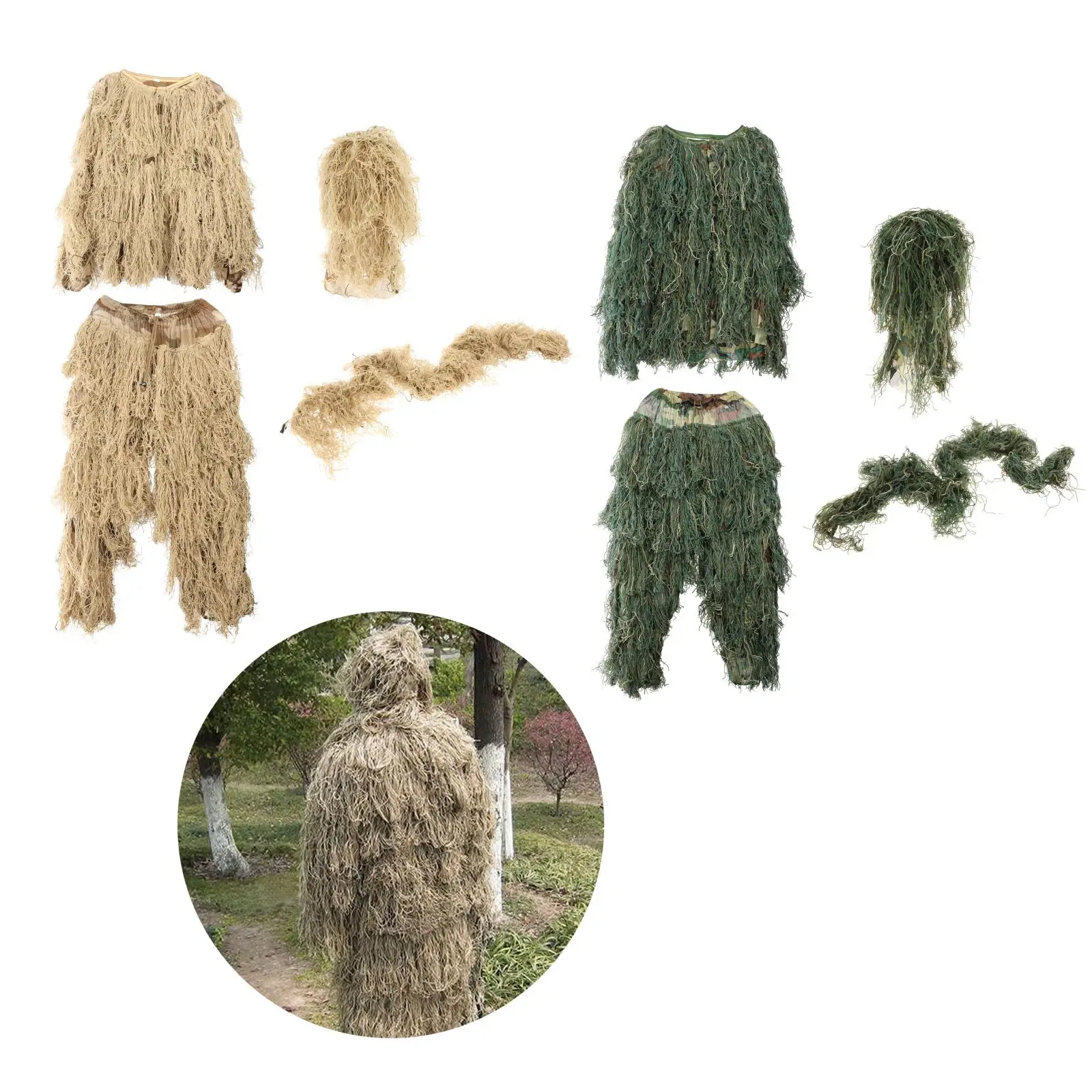 3D Camouflage Clothing Military Hunting Training Sniper Ghillie Suit 