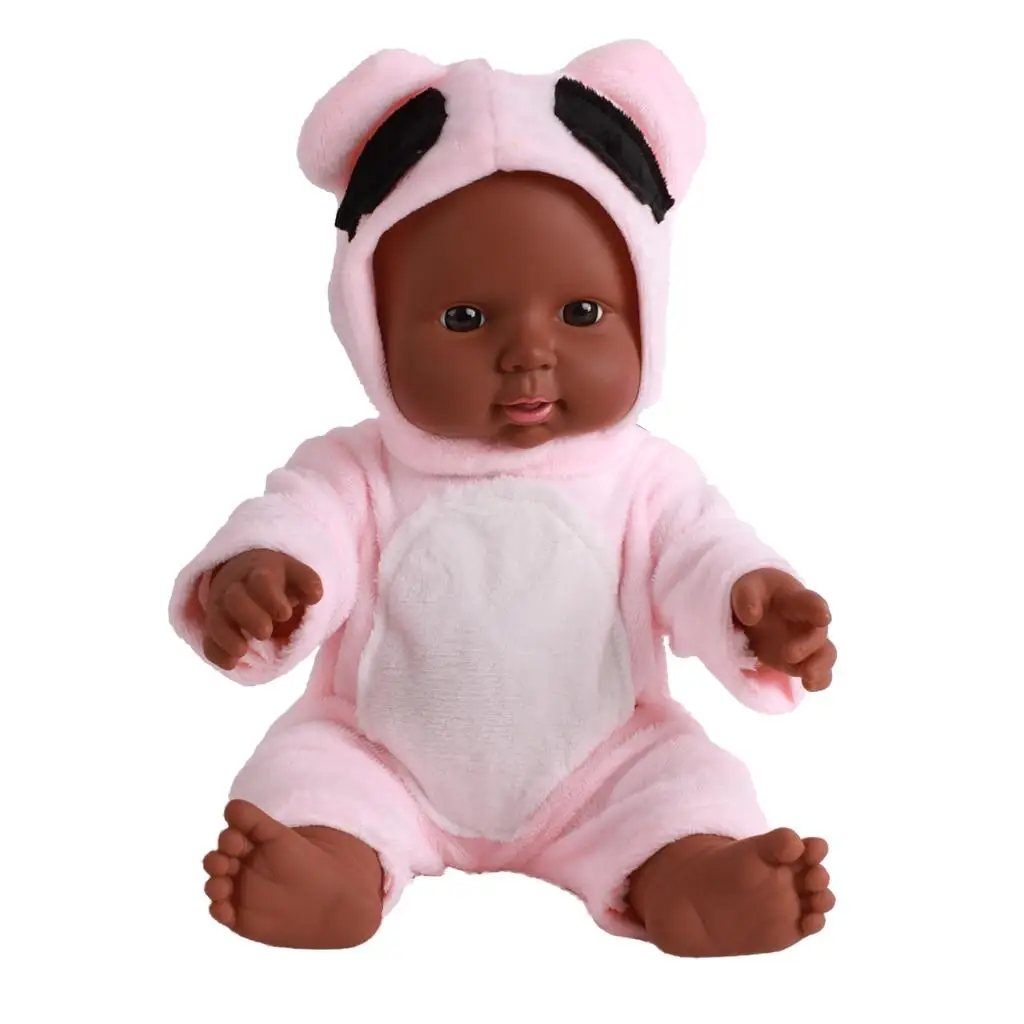 12" Toddler Newborn Baby Boy Doll Black African Ethnic Cute Infant Pink 