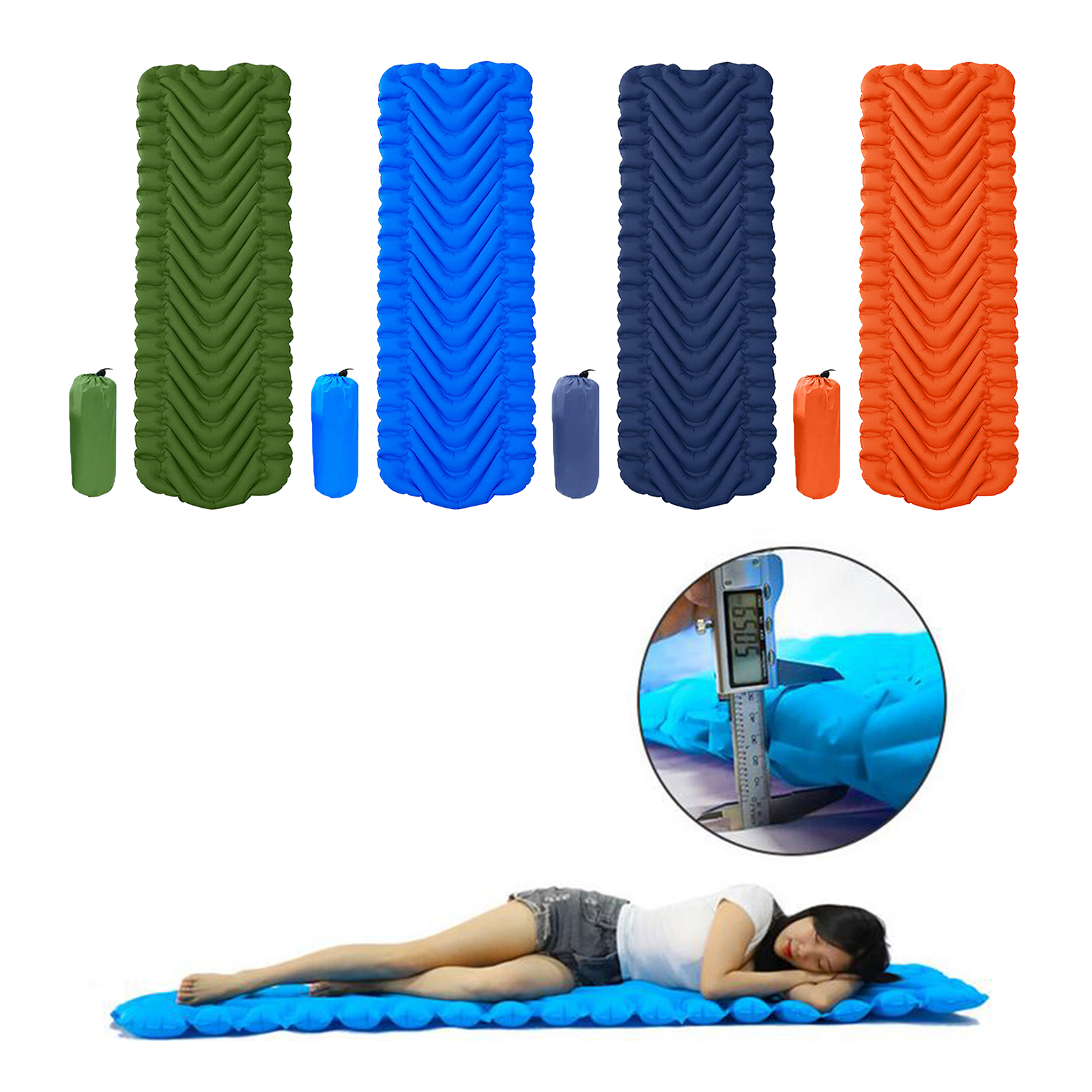 Camping Inflatable Sleeping Pad Tent Mat Travel Air Mattress Outdoor Hiking Picnic Backpacking Air Bed Folding Cushion Bed