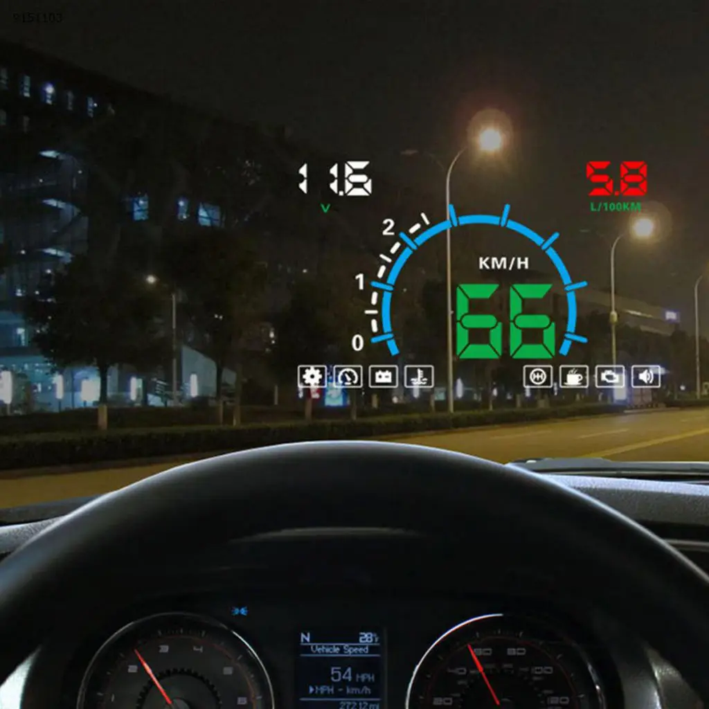 5.8inch E350 Car Wired Head Up Display Speedometer Windscreen Universal