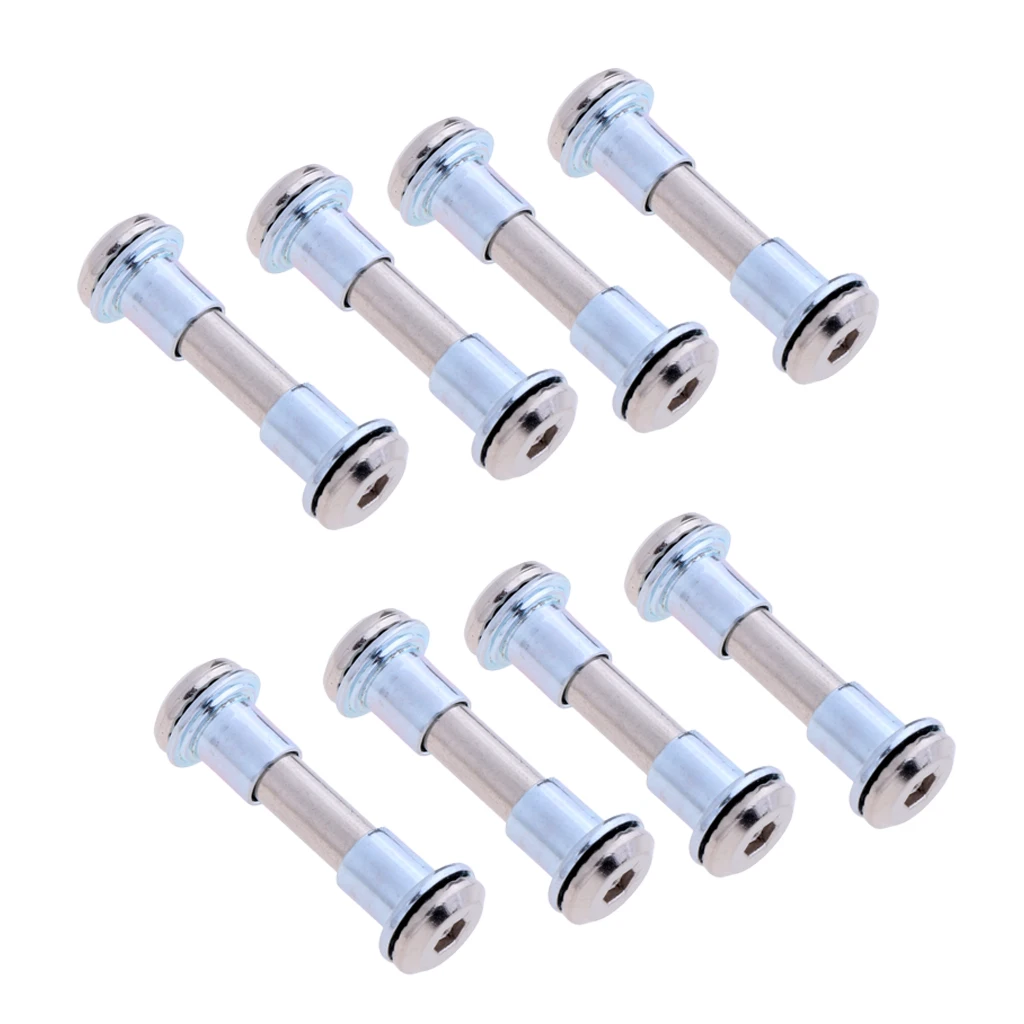 8pcs Inline Skate Screws Roller Skate Axle Bolts with Bearing Spacers, Length 31mm, Diameter 6mm