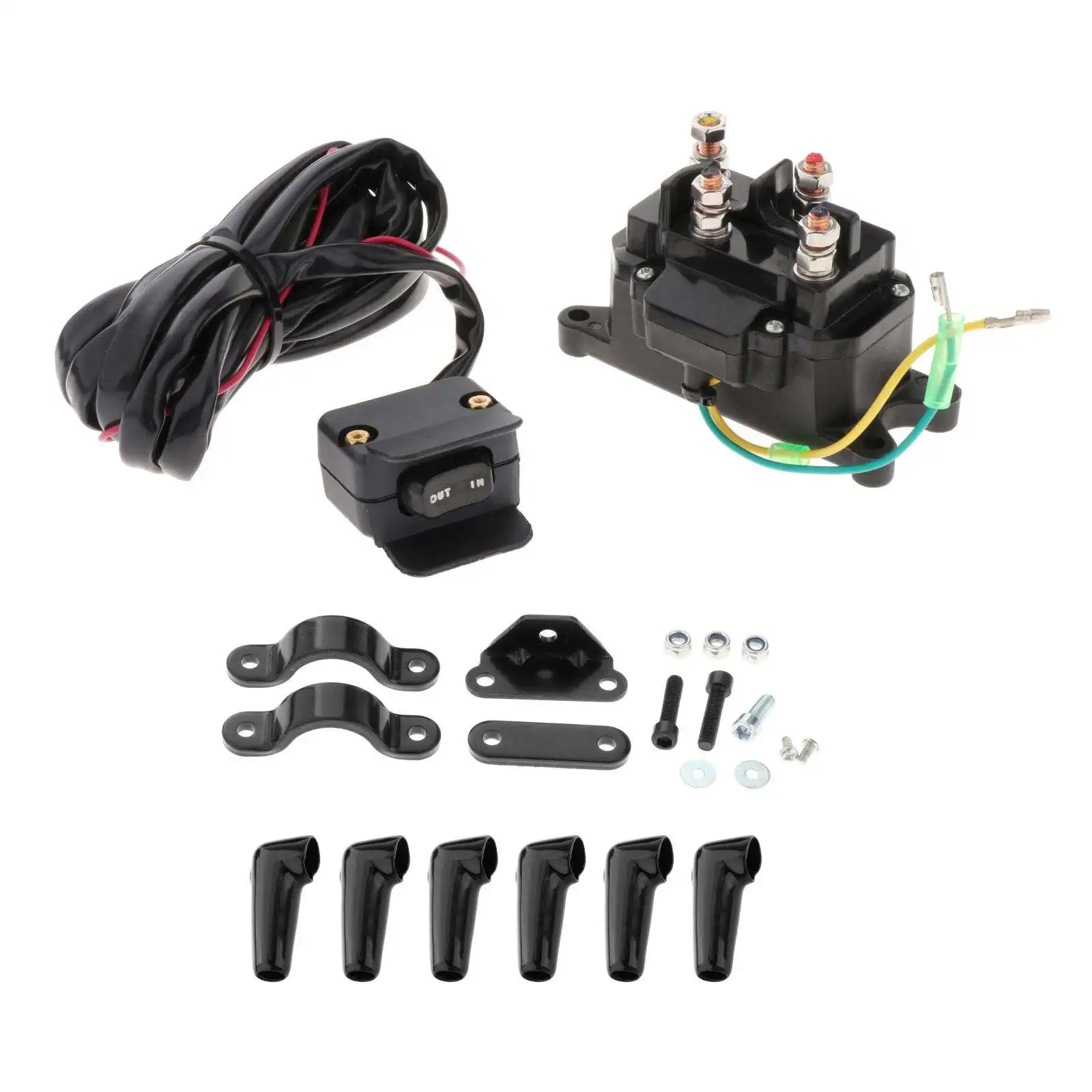 12V Winch Contactor 3Meter Control Cable with Mounting Bracket Solenoid Relay Switch for ATV Car Mini Replacement Hardware