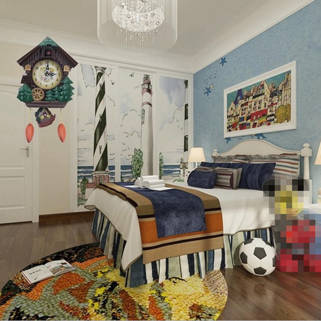  Plastic Cuckoo Coo Living Room Rocking Wall Clock for Kid