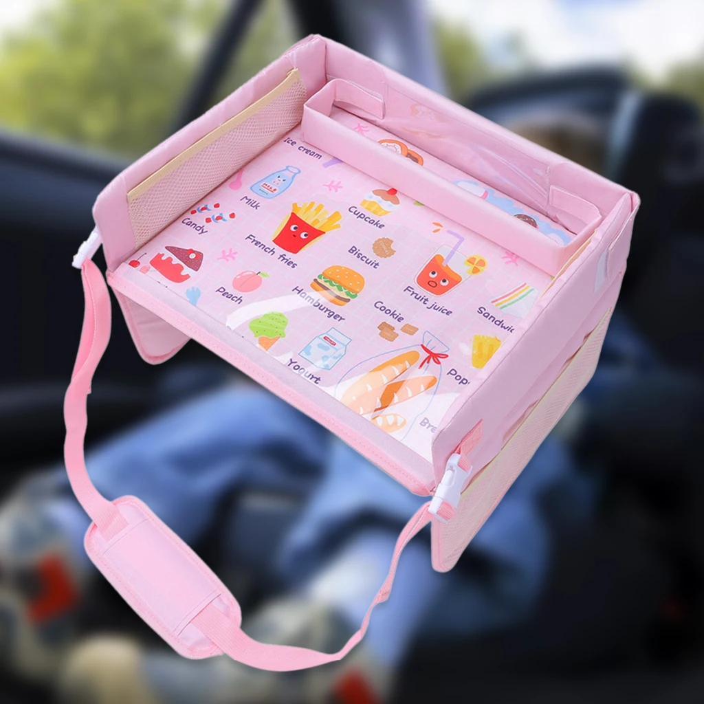 Travel Tray for Toddler Kids Car Seat Tray Seat Stroller Trip Play Pockets