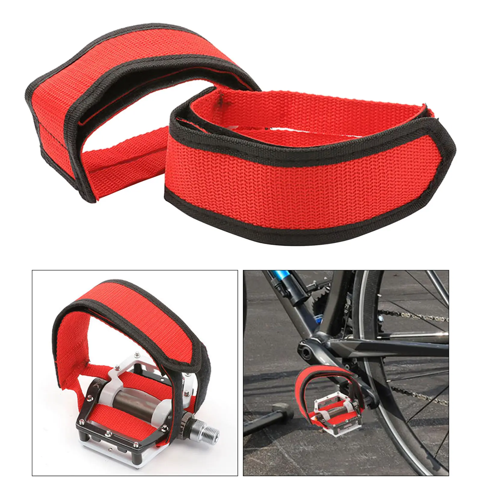 Pedal Strap Adjustable Adhesive Toe Clips Straps for Mountain Bike Adults