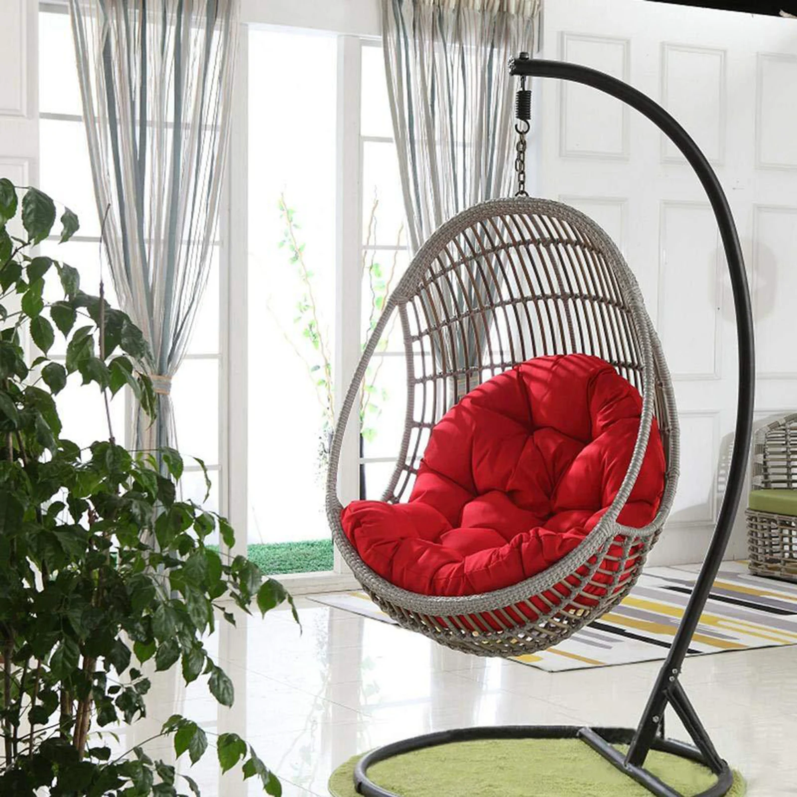 Egg Chair Cushion Seat Pad Swing Hanging Chair Mat Pillow Patio Garden