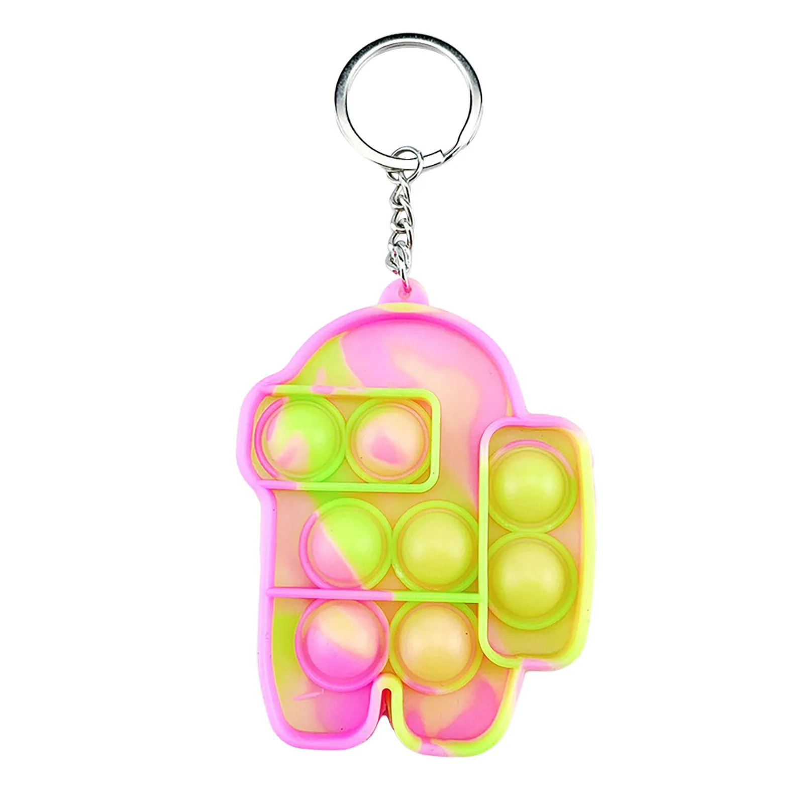 Mini Pops Simple Dimple Keychain Its Push Bubble Anxiety Sensory Fidget Toy Anti Stress Relief For Autism Adults Key Chain Toys nedo stress ball