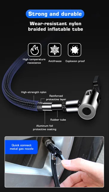 CalmGeek Elektrische Luftpumpe 120W kabelloser Auto-Luftkompressor Handheld  USB wiederaufladbarer Reifenfüller Digitalanzeige Aufblasbare