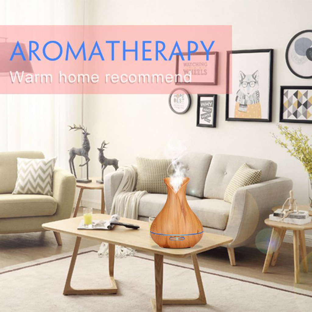 Wood Grain 500ml Essential Oil Aroma Diffuser Air Mist Humidifier Purifier