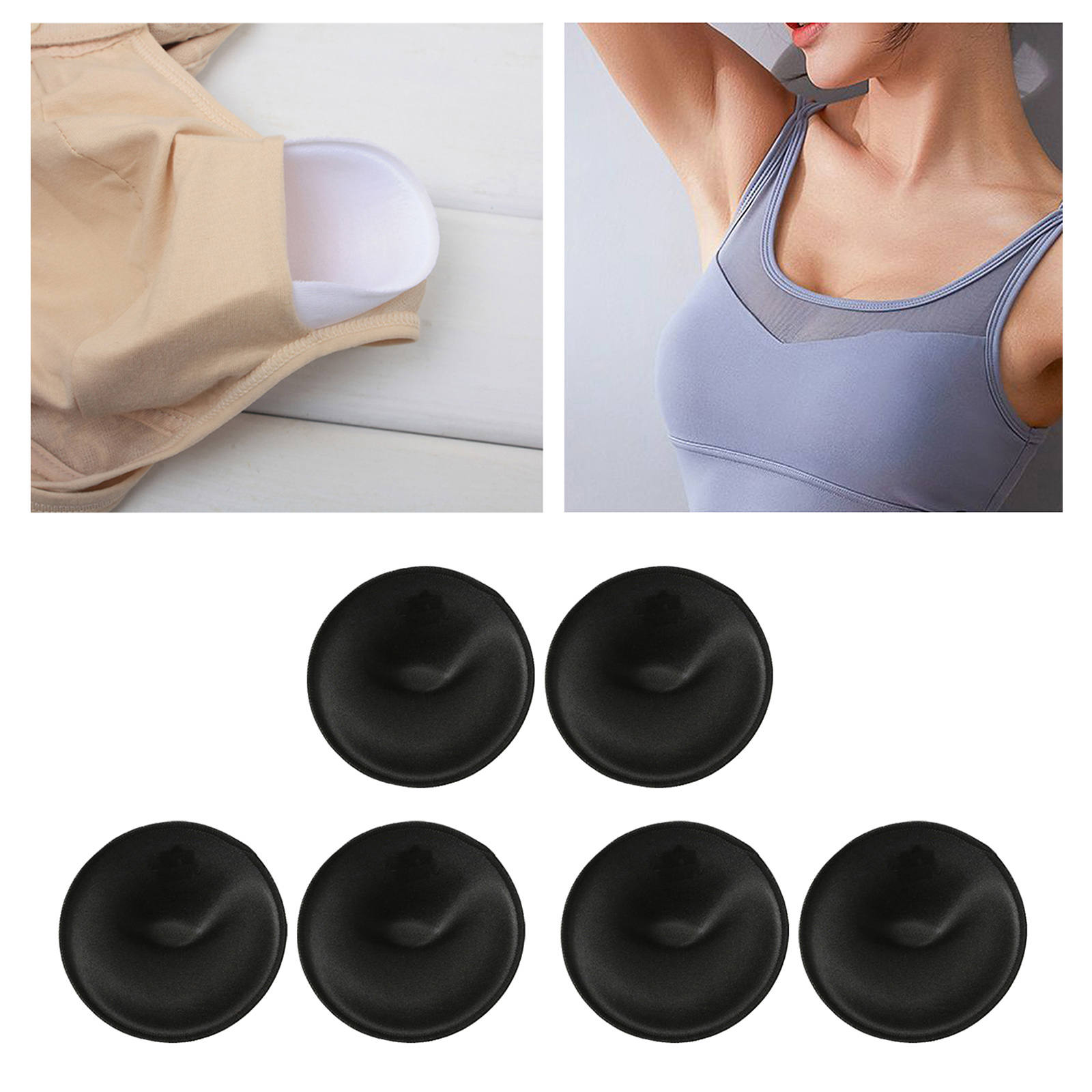 6Pcs Bra Pads Inserts Soft Round Push up Sew in Comfy Breast Enhancers Inserts Sport Bra Cups for Bikini Top Swimsuit Sports Bra