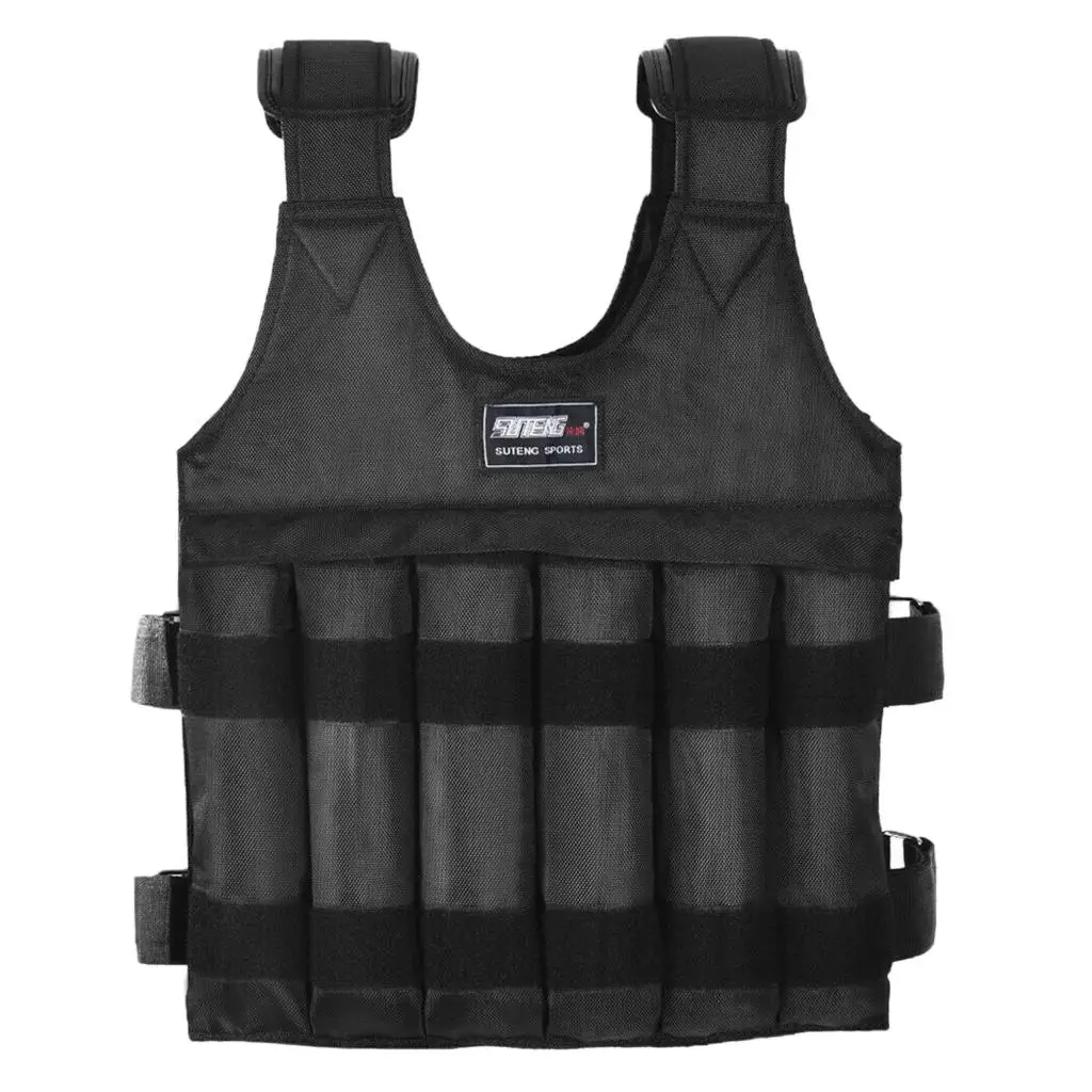 50kg/110lb Loading Weighted Vest For Boxing Training Workout Fitness Equipment Adjustable Waistcoat Jacket Sand Clothing