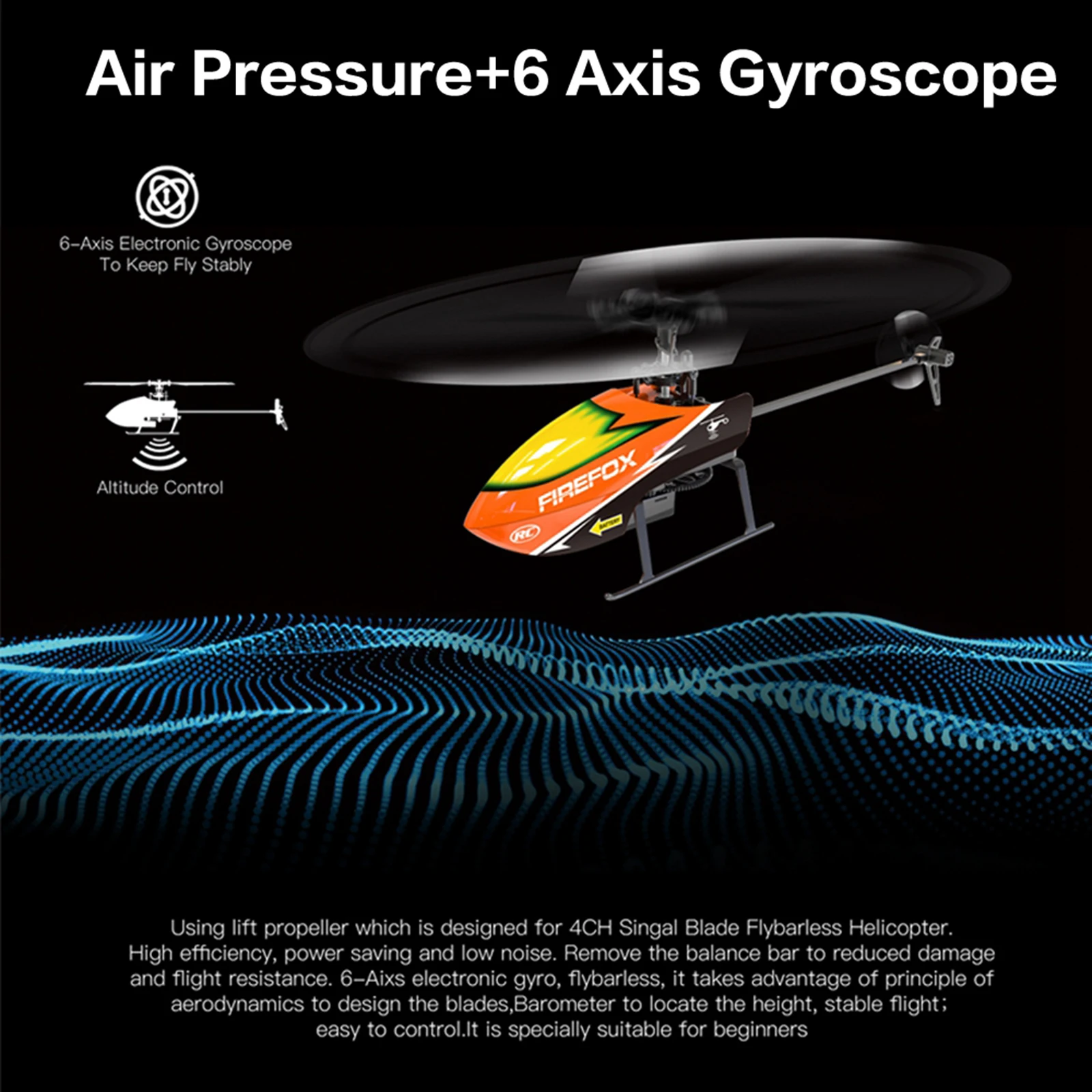 C129 4CH 6 Axis Flybarless RC Helicopter with Remote Controller Kids Toys