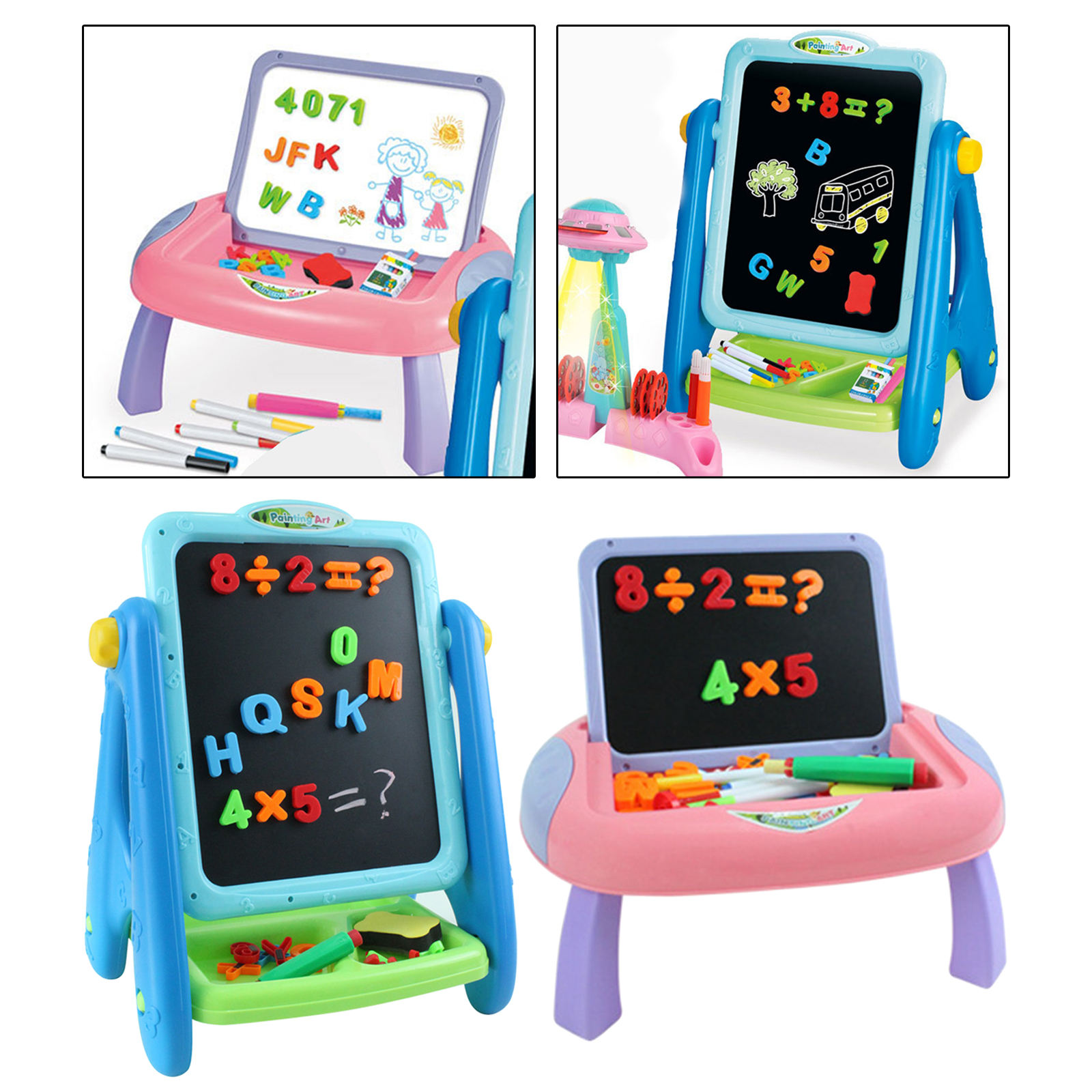 Double-Sided Magnetic Drawing Board with Numbers and Letters Art Accessories Art Easel for Toddlers Kids