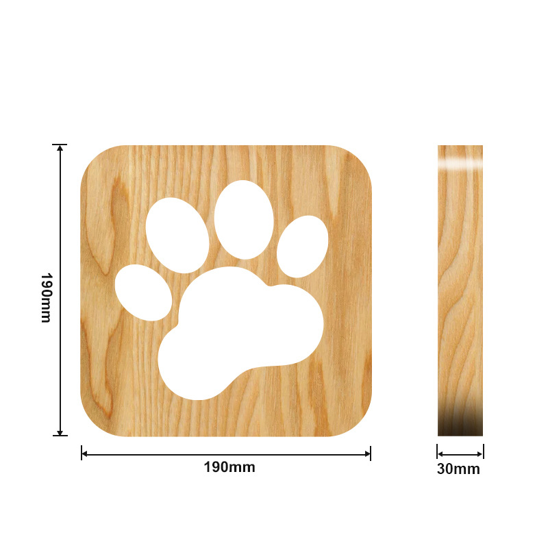 Quarto das Crianças Conduziu a Luz da Noite de Madeira Decoração do Quarto Luzes da Noite Luzes da Lâmpada de Mesa Gato Pata Lâmpada Criança Presente Quarto Decoração 3 High Quality Luzes e Iluminação