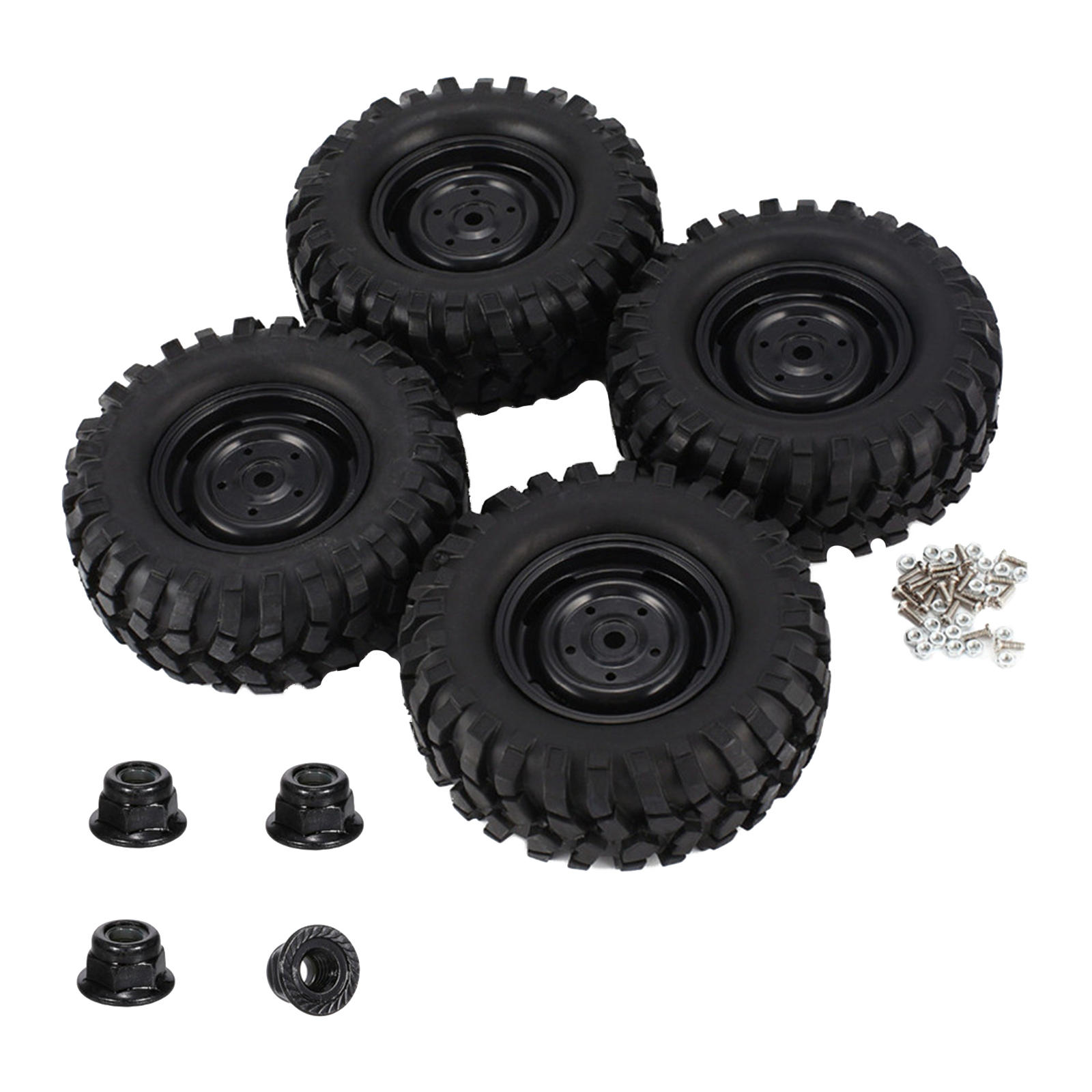 4 Pieces 96mm Wheel Tyres Upgrade DIY Universal Replacement Accessories 1.9 inch Tires Set for HSP 1/10 Axial 1/10 RC Vehicle