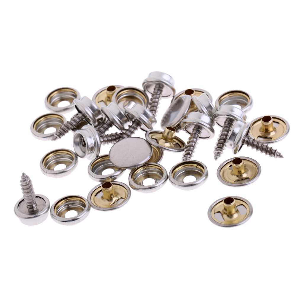 10 Set Stainless Boat Cover/Canopy Fittings Snap Fastener Screw Stud Sockets