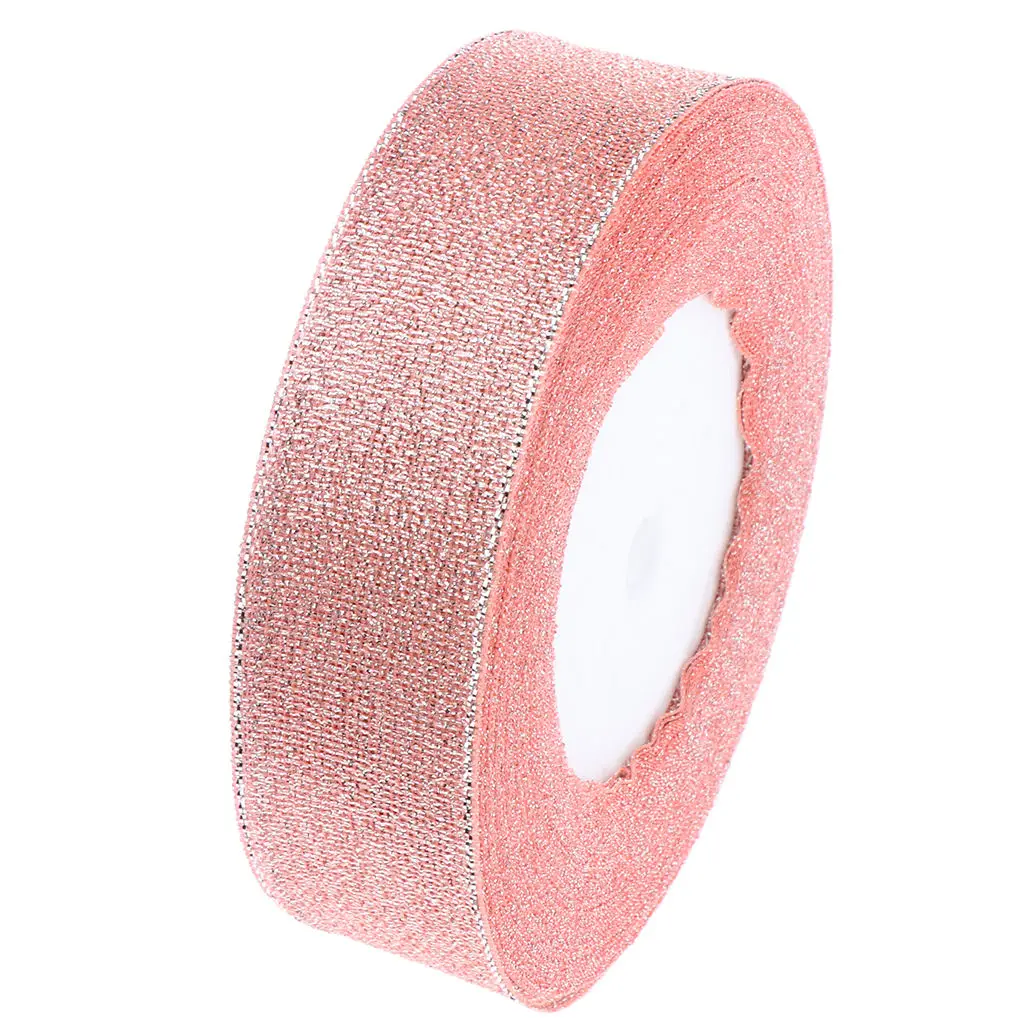 1 Inch x 25 Yd Roll of Glitter Satin Ribbon Gift Bow Flower Wrapping Wedding Decoration