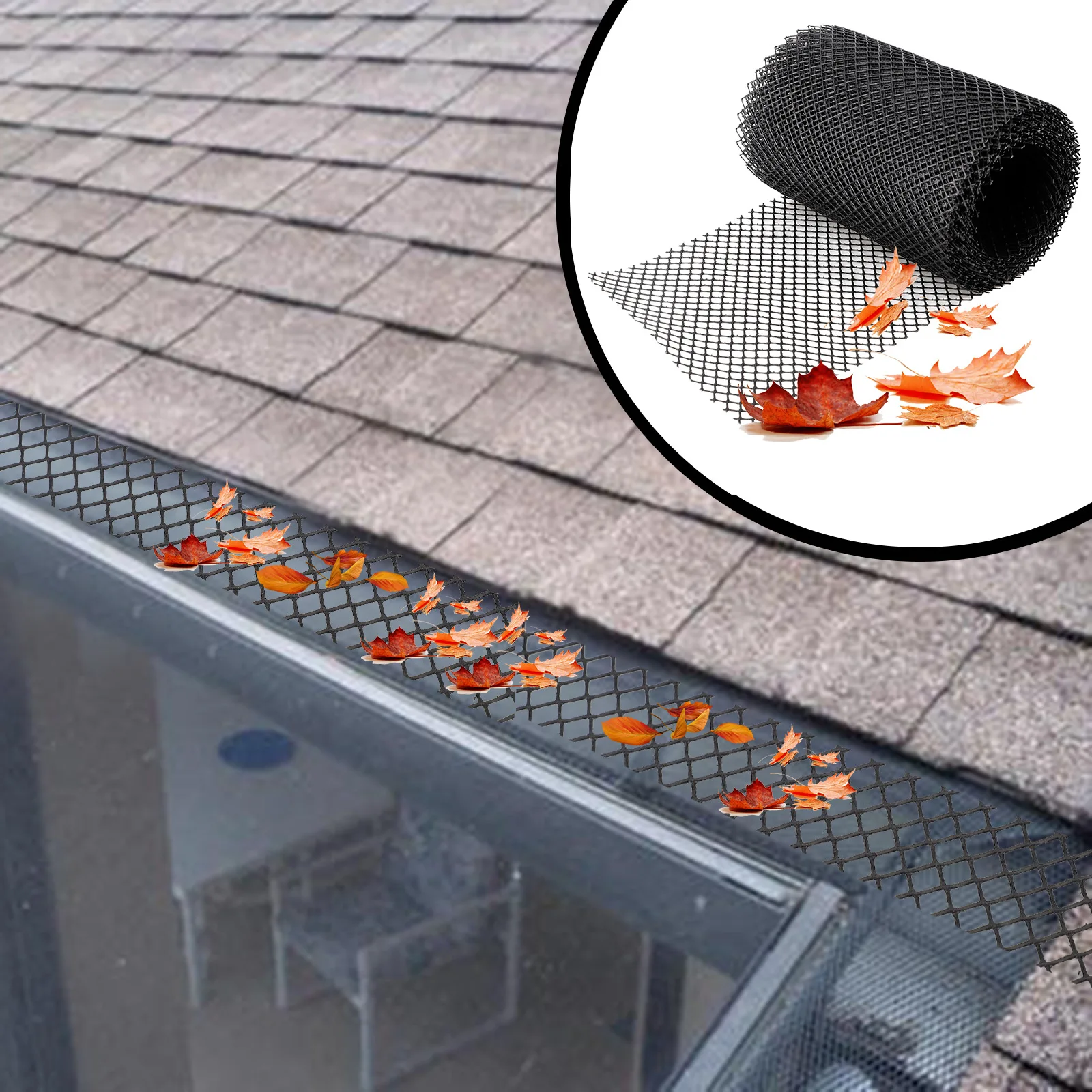 5M Gutter Guard Roof Mesh Net Guttering Cover with Clips Stops Debris Leaves 