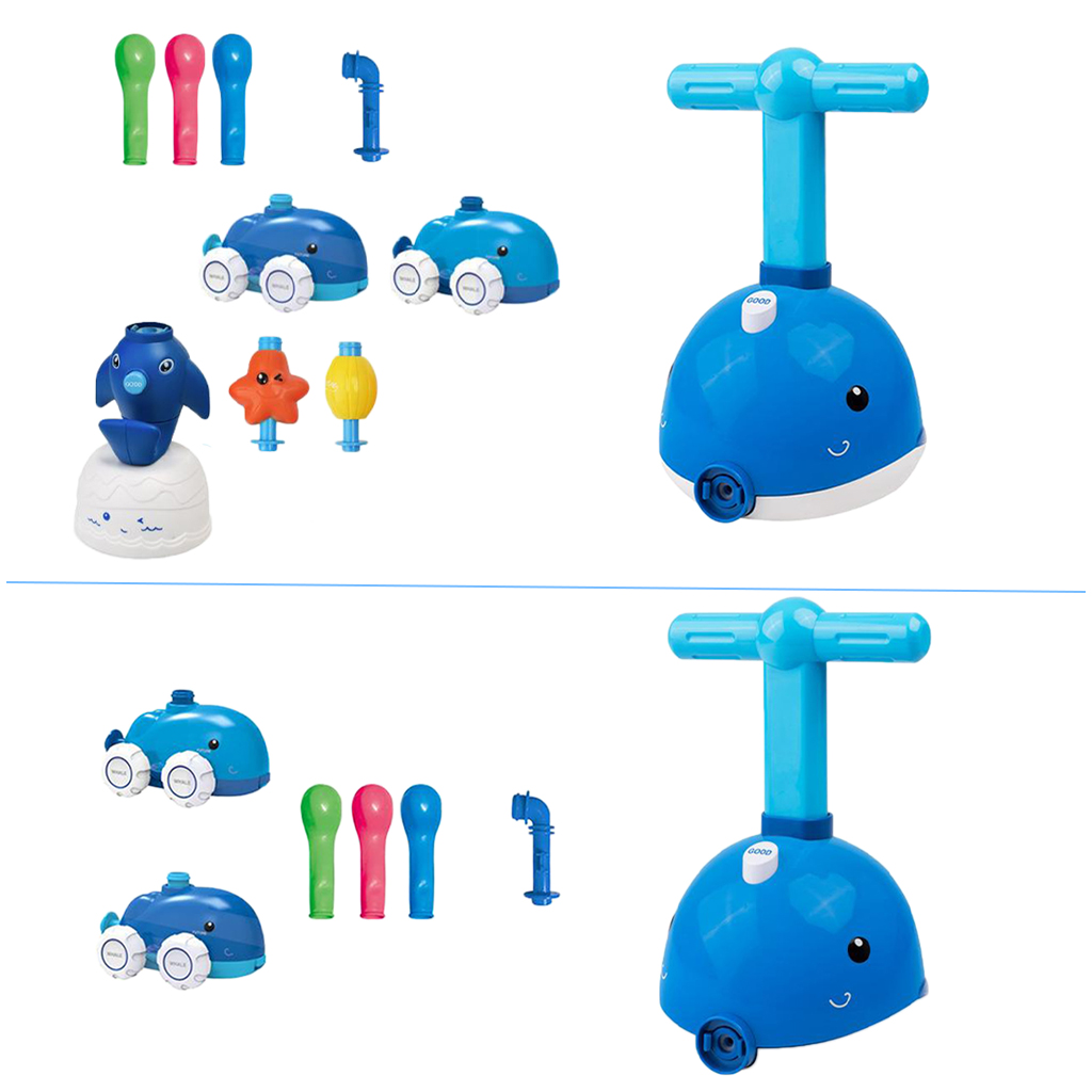 Balloon Pump Car for Kids, Balloon Powered Car Educational Science Dolphin Launcher Set