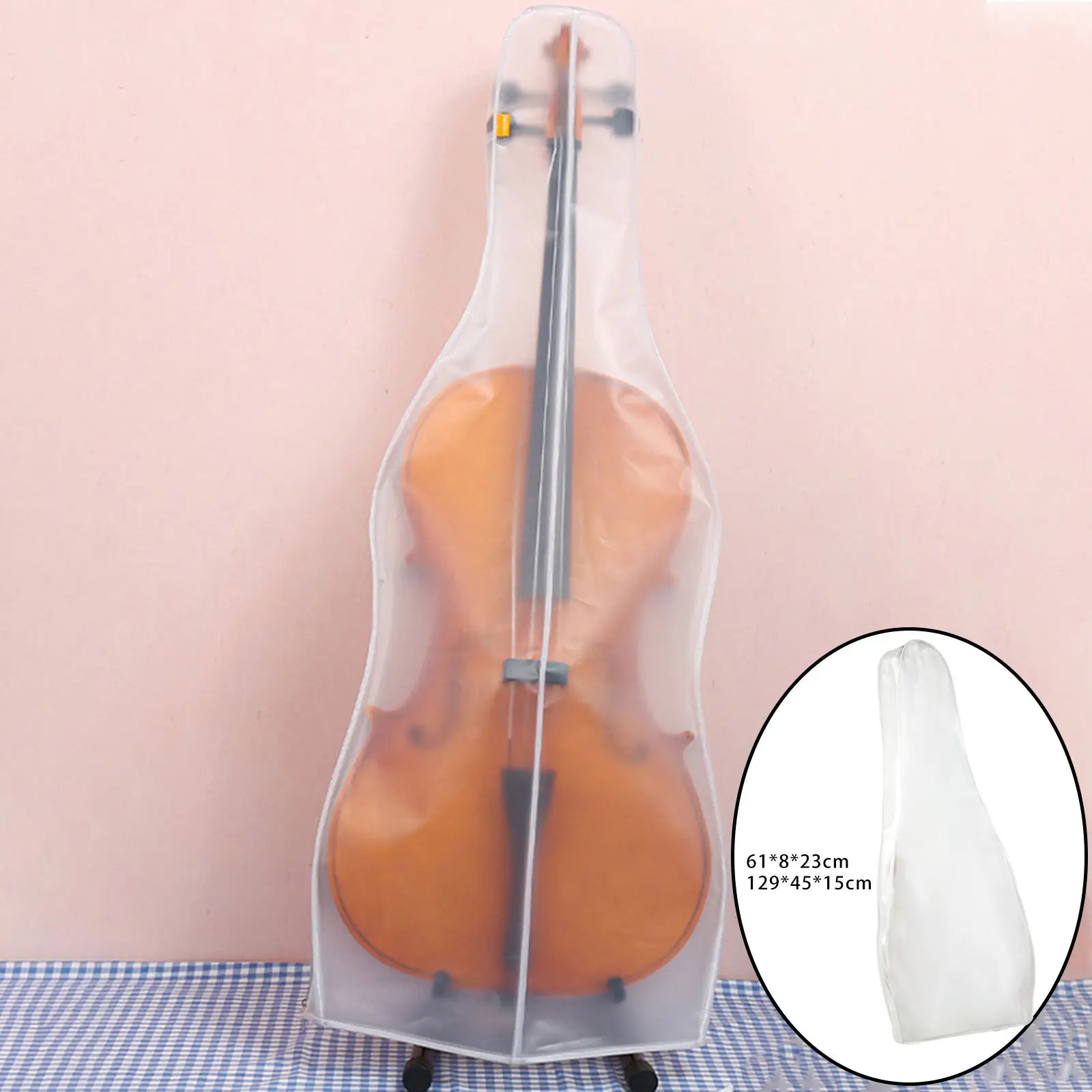 Clear Violin Shell Case, Durable Lightweight, Waterproof for T-07 Violin, T-08 Cello, Full Size Violin